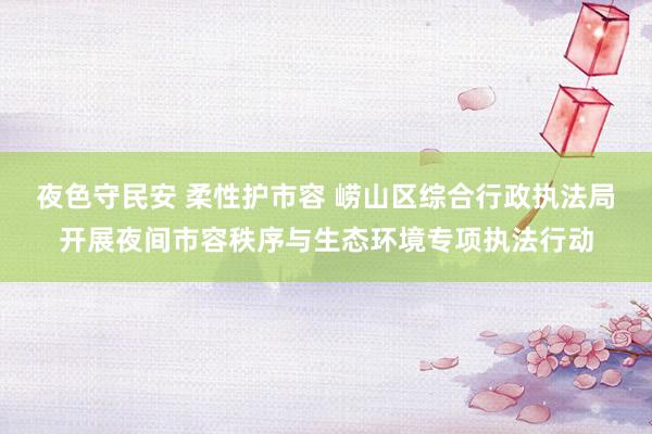 夜色守民安 柔性护市容 崂山区综合行政执法局开展夜间市容秩序与生态环境专项执法行动