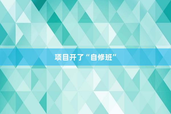 项目开了“自修班”