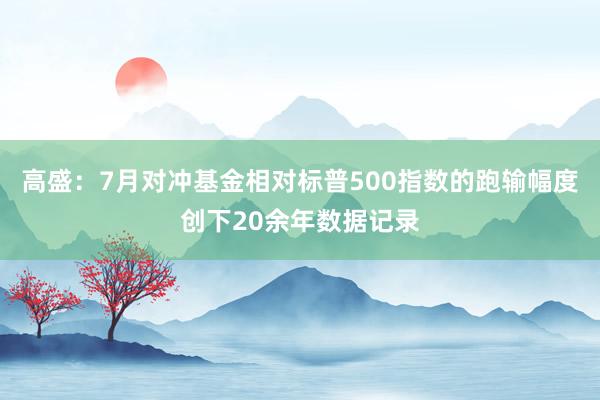 高盛：7月对冲基金相对标普500指数的跑输幅度创下20余年数据记录