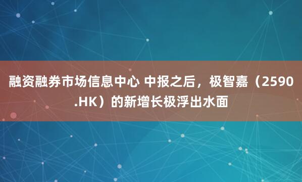 融资融券市场信息中心 中报之后，极智嘉（2590.HK）的新增长极浮出水面