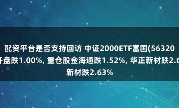 配资平台是否支持回访 中证2000ETF富国(563200)开盘跌1.00%, 重仓股金海通跌1.52%, 华正新材跌2.63%
