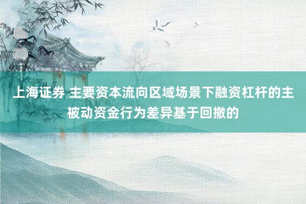 上海证券 主要资本流向区域场景下融资杠杆的主被动资金行为差异基于回撤的