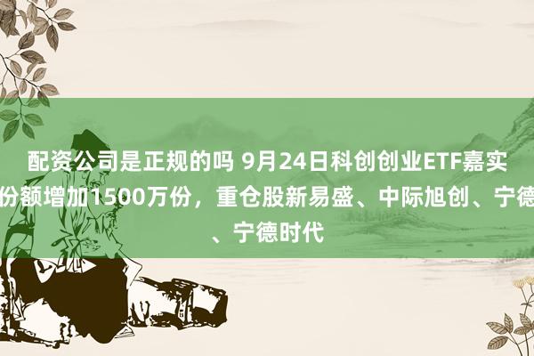 配资公司是正规的吗 9月24日科创创业ETF嘉实基金份额增加1500万份，重仓股新易盛、中际旭创、宁德时代