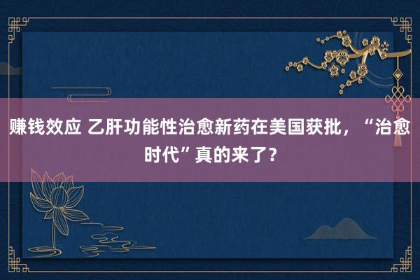 赚钱效应 乙肝功能性治愈新药在美国获批，“治愈时代”真的来了？